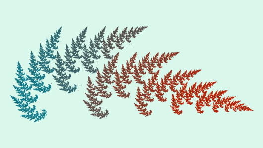 Example of an attractor of an iterated function system